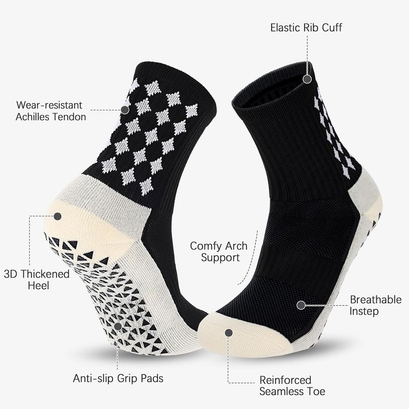 Regilt 3/6 Pairs Grip Soccer Socks Men Women Non-slip Sports Socks for Basketball Football Athletic - Image 4